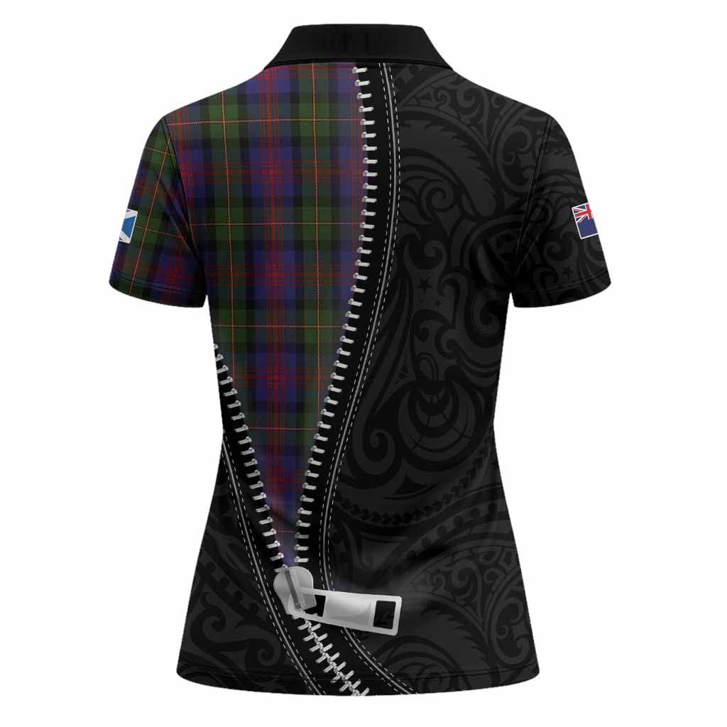 MacLennan (McLennan) Tartan Women Polo Shirt New Zealand Pattern Unique Zipper Stylized