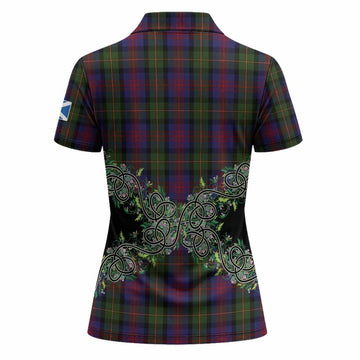 MacLennan (McLennan) Tartan Women Polo Shirt Thistle Scottish Spirit