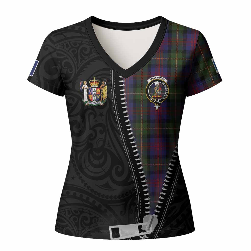 MacLennan (McLennan) Tartan Women T shirt New Zealand Pattern Unique Zipper Stylized