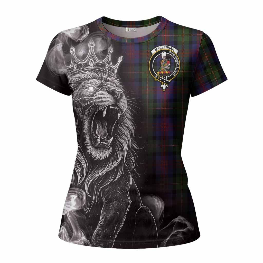 MacLennan (McLennan) Tartan Women T shirt Roaring Lion Heritage