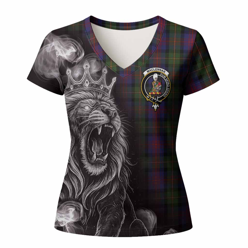 MacLennan (McLennan) Tartan Women T shirt Roaring Lion Heritage