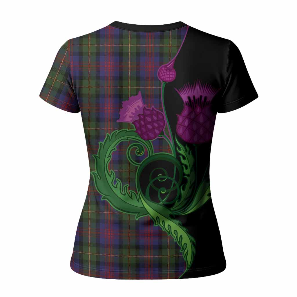 MacLennan (McLennan) Tartan Women T shirt Traditional Scottish Thistle