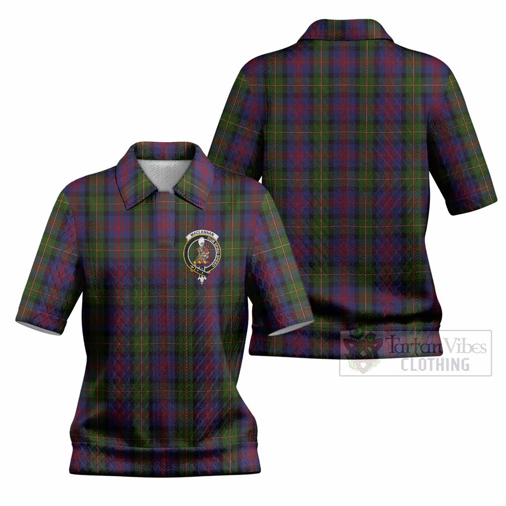 MacLennan (McLennan) Tartan Women’s Polo Sweater Top with Family Crest