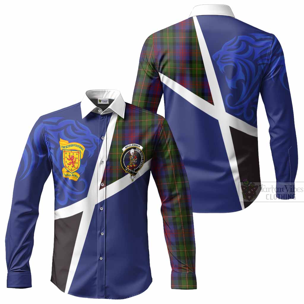 MacLennan (McLennan) The Scottish Football Crest Long Sleeve Button Shirts Lion-Tartan Army