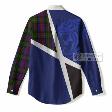 MacLennan (McLennan) The Scottish Football Crest Women Casual Shirt Lion-Tartan Army