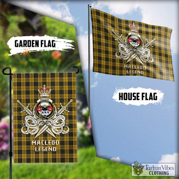 MacLeod Tartan Flag with Clan Crest and the Golden Sword of Courageous Legacy
