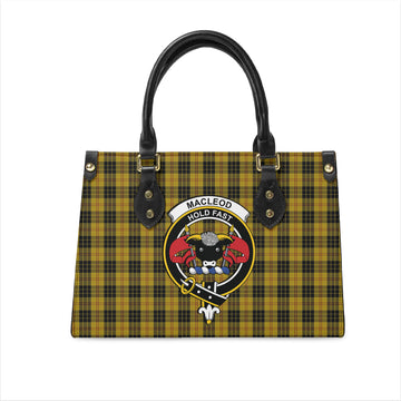 MacLeod Tartan Leather Bag with Family Crest