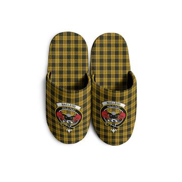 MacLeod Tartan Home Slippers with Family Crest