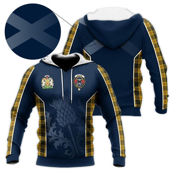 MacLeod Tartan Knitted Hoodie with Family Crest and Scottish Thistle Vibes Sport Style