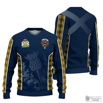 MacLeod Tartan Knitted Sweatshirt with Family Crest and Scottish Thistle Vibes Sport Style