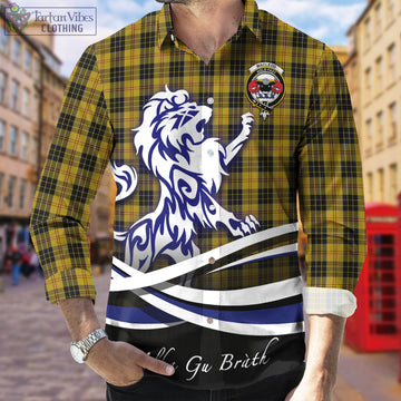 MacLeod Tartan Long Sleeve Button Up Shirt with Alba Gu Brath Regal Lion Emblem