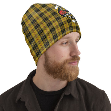 MacLeod Tartan Beanies Hat with Family Crest