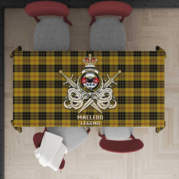 MacLeod Tartan Tablecloth with Clan Crest and the Golden Sword of Courageous Legacy