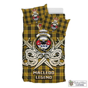 MacLeod Tartan Bedding Set with Clan Crest and the Golden Sword of Courageous Legacy
