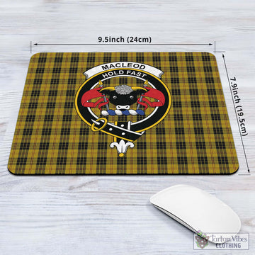 MacLeod Tartan Mouse Pad with Family Crest