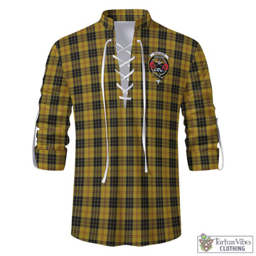 MacLeod Tartan Men's Scottish Traditional Jacobite Ghillie Kilt Shirt with Family Crest