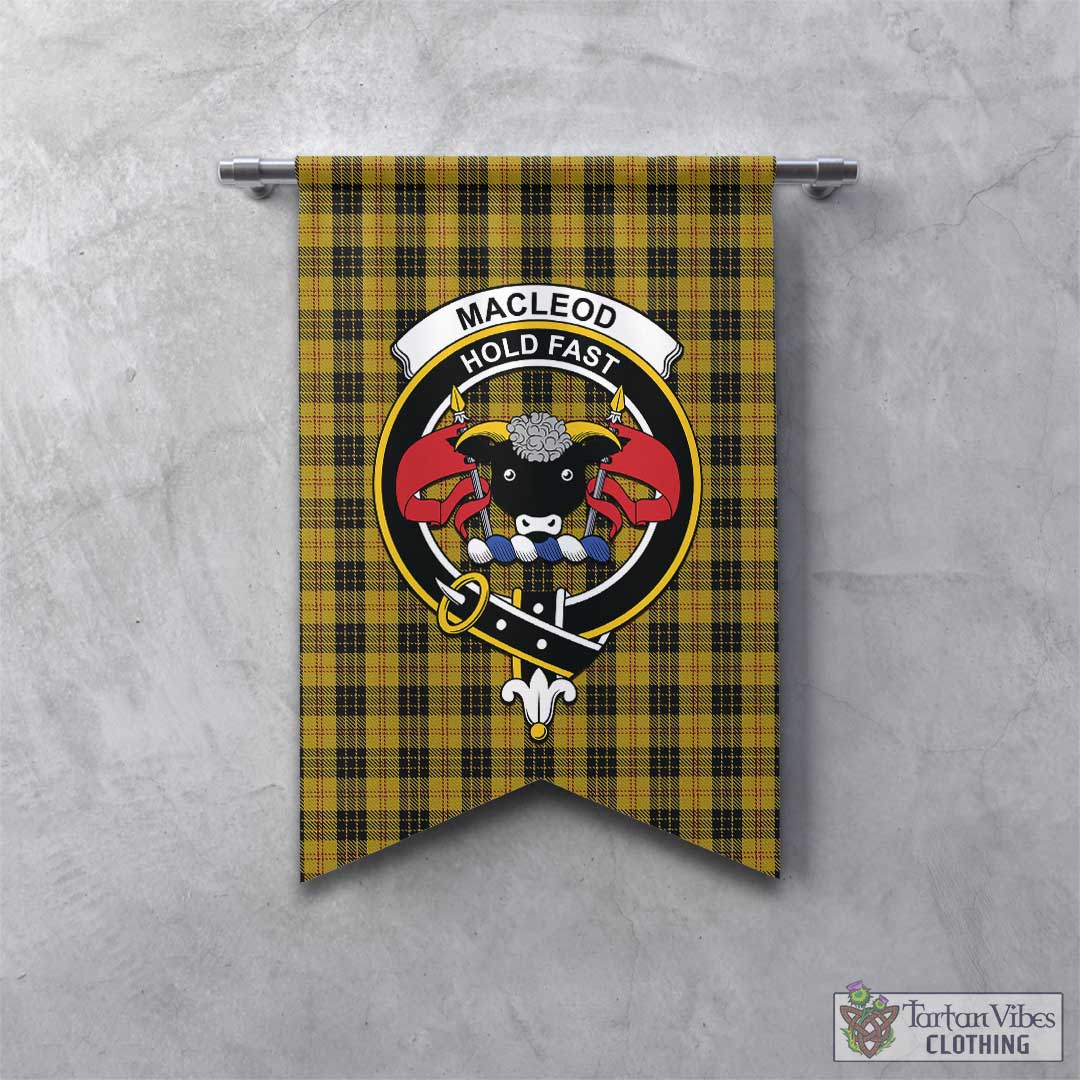 Tartan Vibes Clothing MacLeod Tartan Gonfalon, Tartan Banner with Family Crest