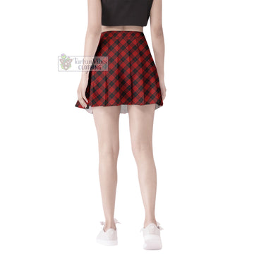 MacLeod Black and Red Tartan Women's Plated Mini Skirt