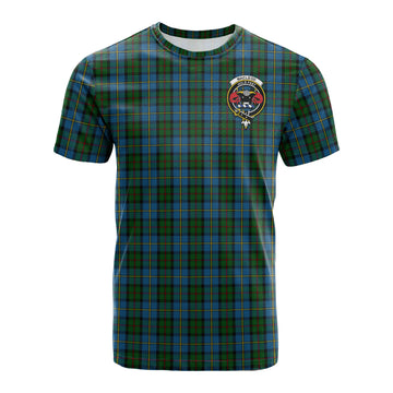 MacLeod Green Tartan T-Shirt with Family Crest
