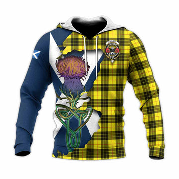 Tartan Vibes Clothing MacLeod (McLeod) Tartan Family Crest Knitted Hoodie Scottish Thistle Celtic Inspired