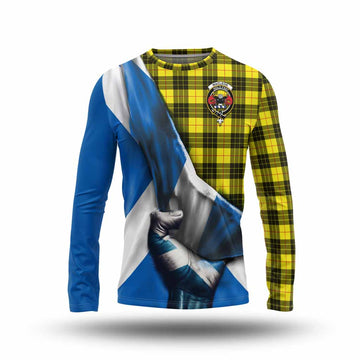 Tartan Vibes Clothing MacLeod (McLeod) Tartan Long Sleeve T-Shirt with Family Crest Scotland Patriotic Style