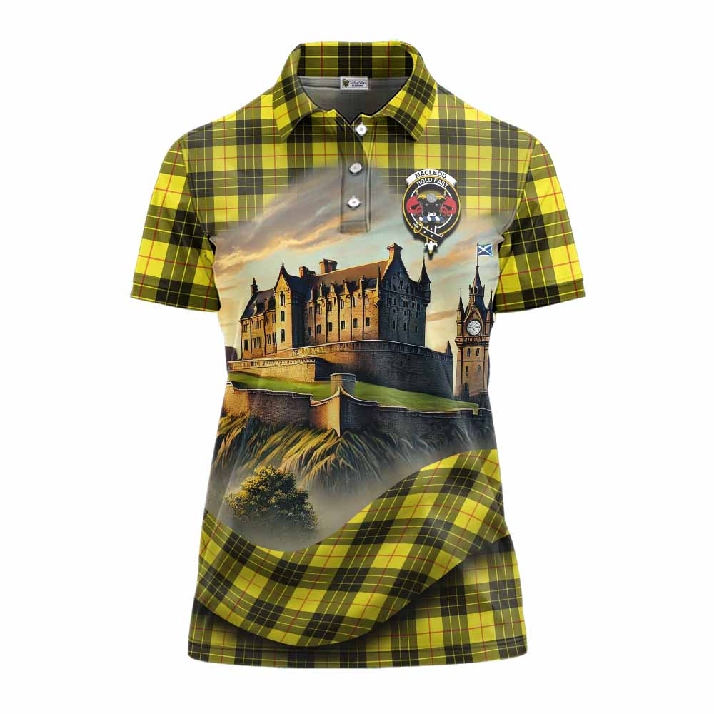 Tartan Vibes Clothing MacLeod (McLeod) Tartan Family Crest Women's Polo Shirt with Scottish Ancient Castle Stype