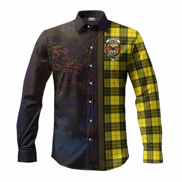 MacLeod (McLeod) Tartan Family Crest Long Sleeve Button Shirt Alba Gu Brath Be Brave Lion Ancient Style