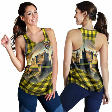 Tartan Vibes Clothing MacLeod (McLeod) Tartan Family Crest Women's Racerback Tanks with Scottish Ancient Castle Style