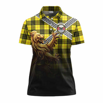 MacLeod (McLeod) Crest Tartan Women's Polo Shirt with Golden Lion Emblem Celtic Style