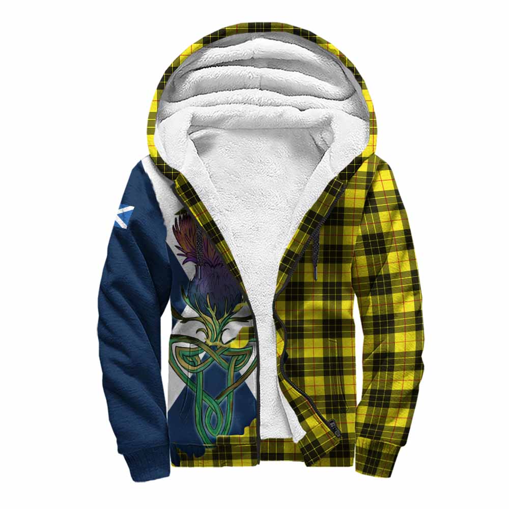 Tartan Vibes Clothing MacLeod (McLeod) Tartan Family Crest Sherpa Hoodie Scottish Thistle Celtic Inspired