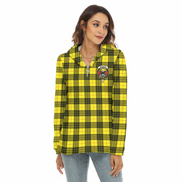 MacLeod (McLeod) Tartan Women's Borg Fleece Hoodie with Half Zip with Family Crest Female - Tartan Vibes Clothing