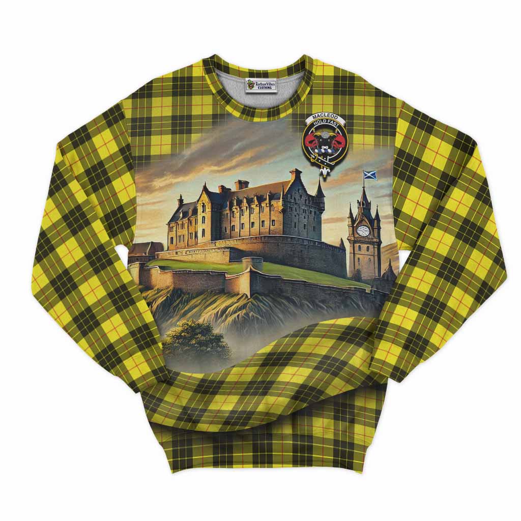 Tartan Vibes Clothing MacLeod (McLeod) Tartan Family Crest Sweatshirt with Scottish Ancient Castle Style