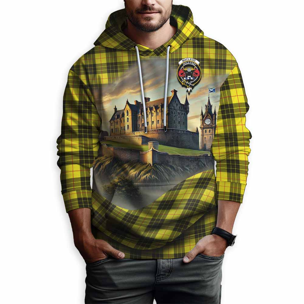 Tartan Vibes Clothing MacLeod (McLeod) Tartan Family Crest Hoodie with Scottish Ancient Castle Style