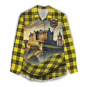 Tartan Vibes Clothing MacLeod (McLeod) Tartan Family Crest Women's Casual Shirt with Scottish Ancient Castle Style
