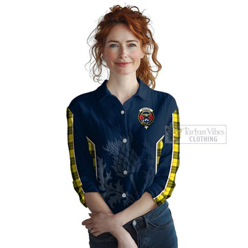 Tartan Vibes Clothing MacLeod (McLeod) Tartan Women's Casual Shirt with Family Crest and Scottish Thistle Vibes Sport Style