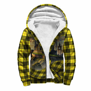 MacLeod (McLeod) Tartan Family Crest Sherpa Hoodie with Scottish Ancient Castle Style
