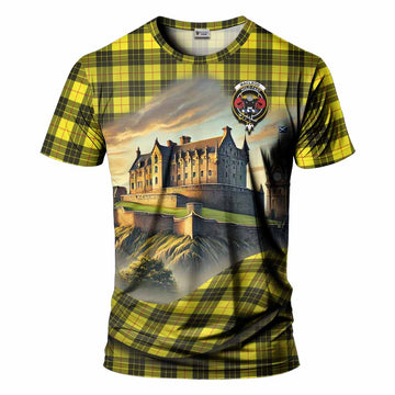 MacLeod (McLeod) Tartan Family Crest T-Shirt with Scottish Ancient Castle Style