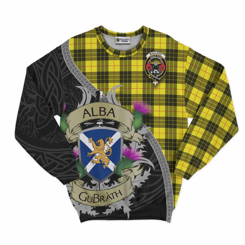 Tartan Vibes Clothing MacLeod (McLeod) Tartan Family Crest Sweatshirt Lion Rampant Royal Thistle Shield Celtic Inspired