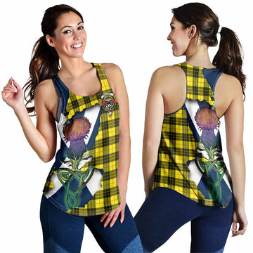 Tartan Vibes Clothing MacLeod (McLeod) Tartan Family Crest Women's Racerback Tanks Scottish Thistle Celtic Inspired