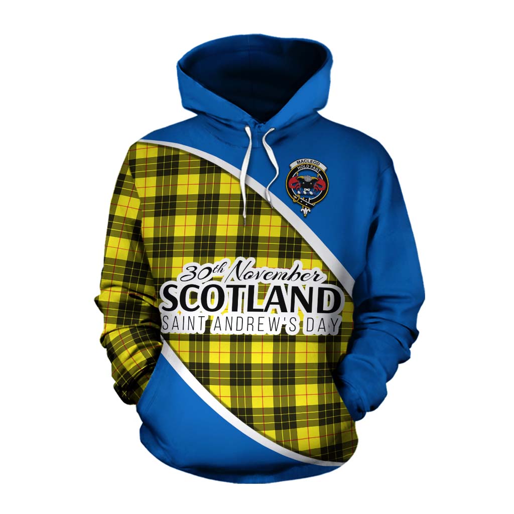 Tartan Vibes Clothing MacLeod (McLeod) Family Crest Tartan Cotton Hoodie Celebrate Saint Andrew's Day in Style