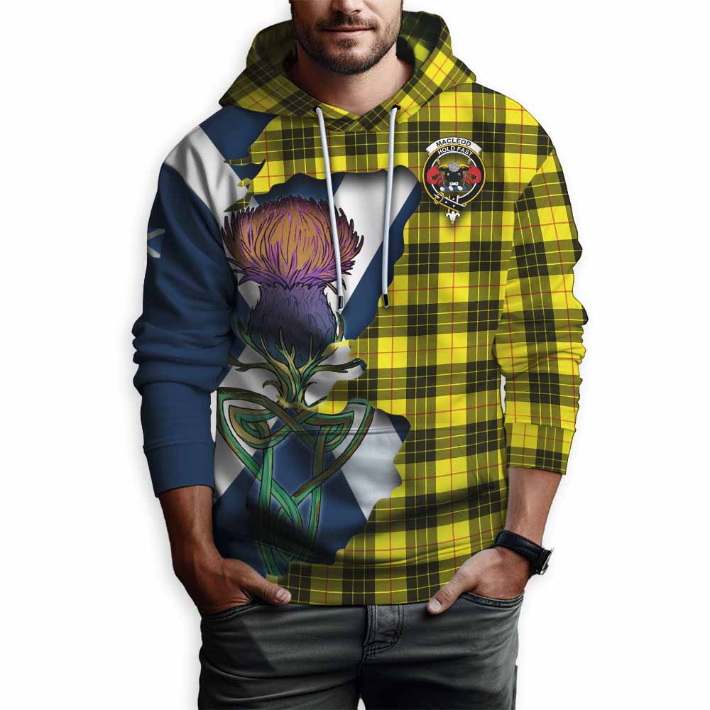Tartan Vibes Clothing MacLeod (McLeod) Tartan Family Crest Hoodie Scottish Thistle Celtic Inspired