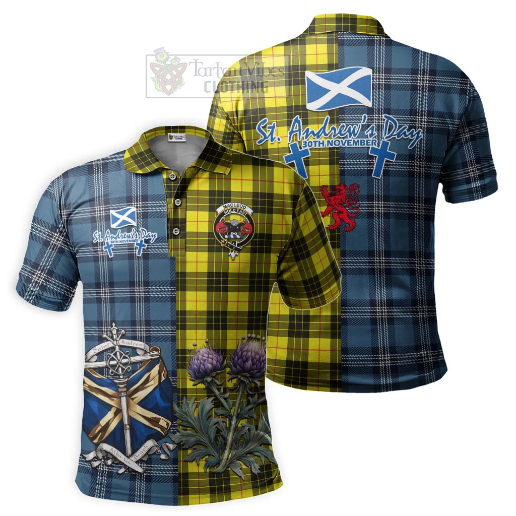 Tartan Vibes Clothing MacLeod (McLeod) Tartan Polo Shirt Happy St. Andrew's Day Half Tartan Style