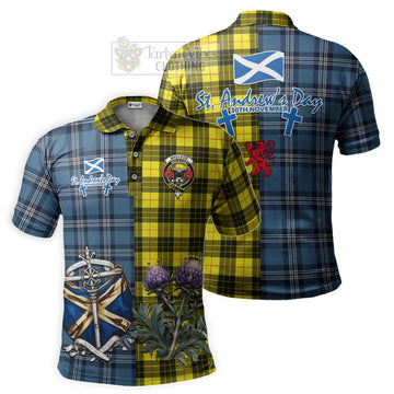 Tartan Vibes Clothing MacLeod (McLeod) Tartan Polo Shirt Happy St. Andrew's Day Half Tartan Style