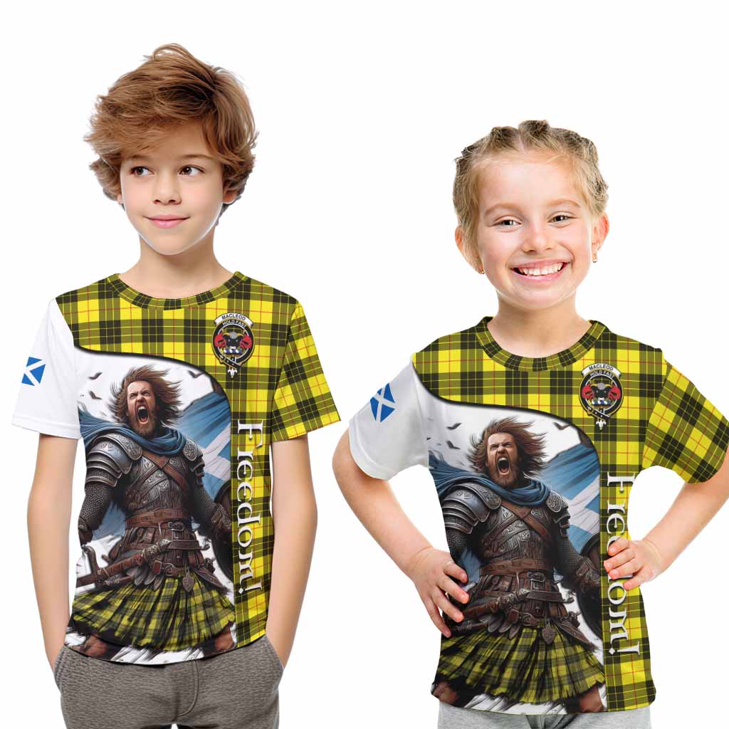 Tartan Vibes Clothing MacLeod (McLeod) Crest Tartan Kid T-Shirt Inspired by the Freedom of Scottish Warrior