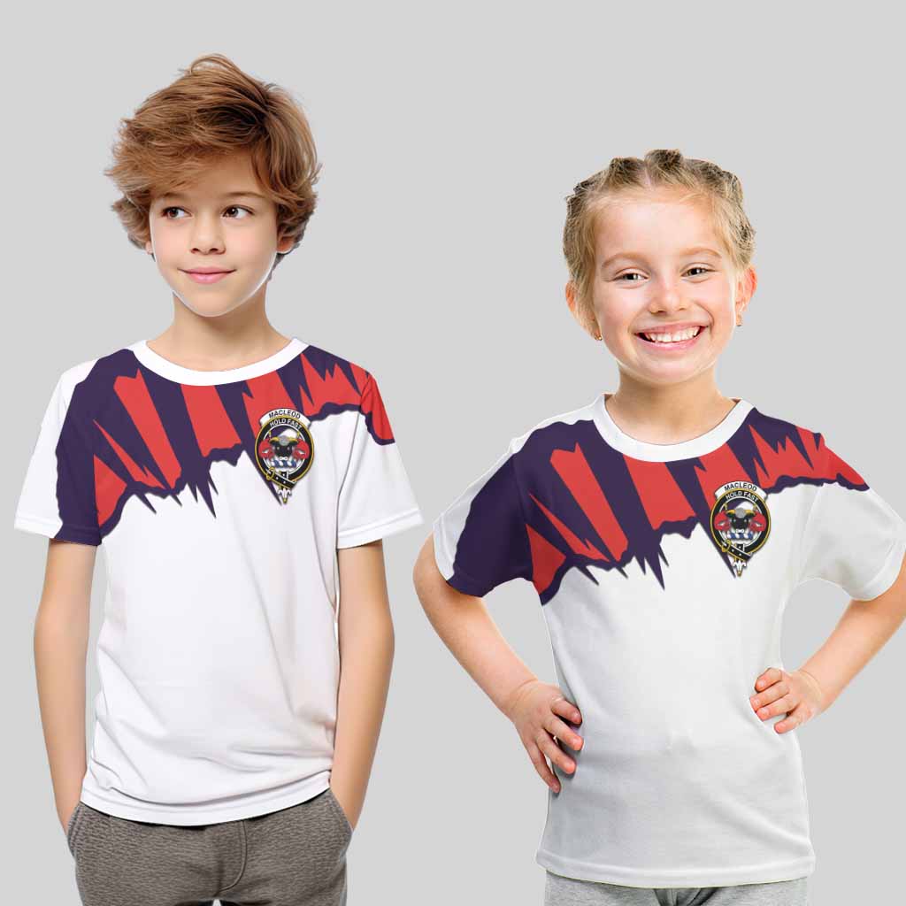 Tartan Vibes Clothing MacLeod (McLeod) Clan Crest Kid T-Shirt with Retro Sport Style
