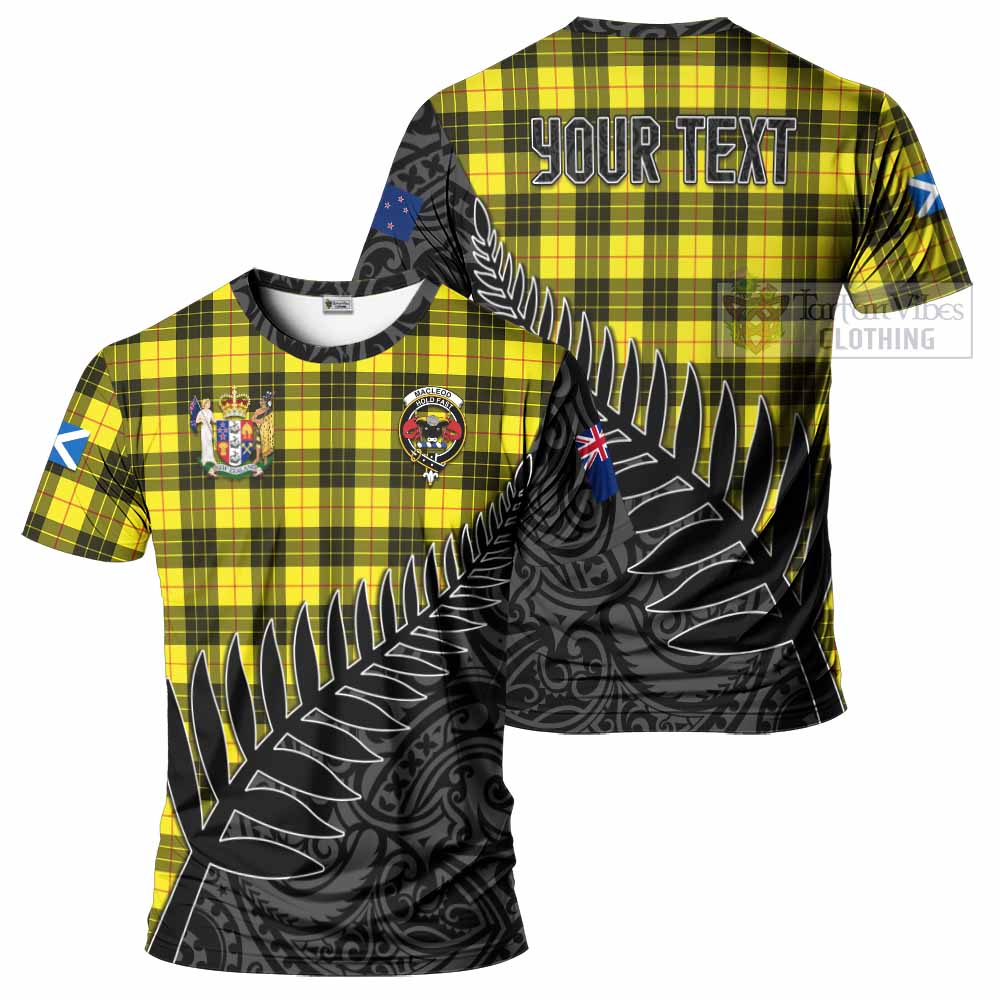Tartan Vibes Clothing MacLeod (McLeod) Crest Tartan T-Shirt with New Zealand Silver Fern Half Style