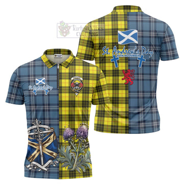 Tartan Vibes Clothing MacLeod (McLeod) Tartan Zipper Polo Shirt Happy St. Andrew's Day Half Tartan Style