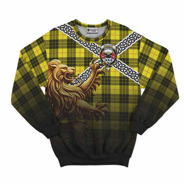 MacLeod (McLeod) Crest Tartan Sweatshirt with Golden Lion Emblem Celtic Style