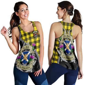 Tartan Vibes Clothing MacLeod (McLeod) Tartan Family Crest Women's Racerback Tanks Lion Rampant Royal Thistle Shield Celtic Inspired