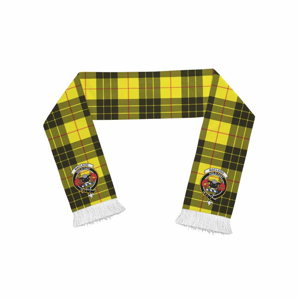 Tartan Vibes Clothing MacLeod (McLeod) Tartan Ruffneck Scarf with Family Crest